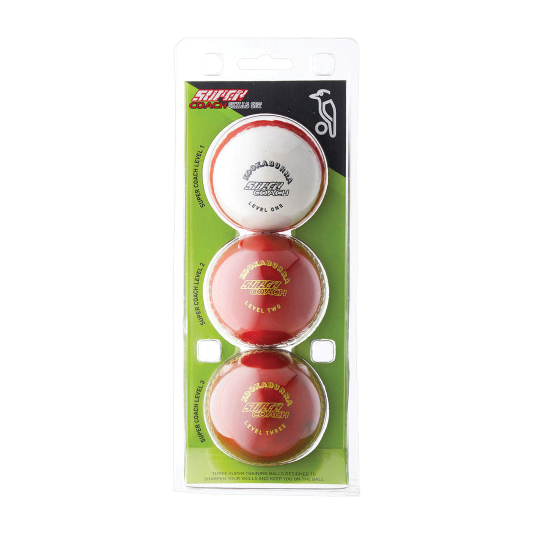 KOOKABURRA SUPER COACH 3PACK RED/WHITE