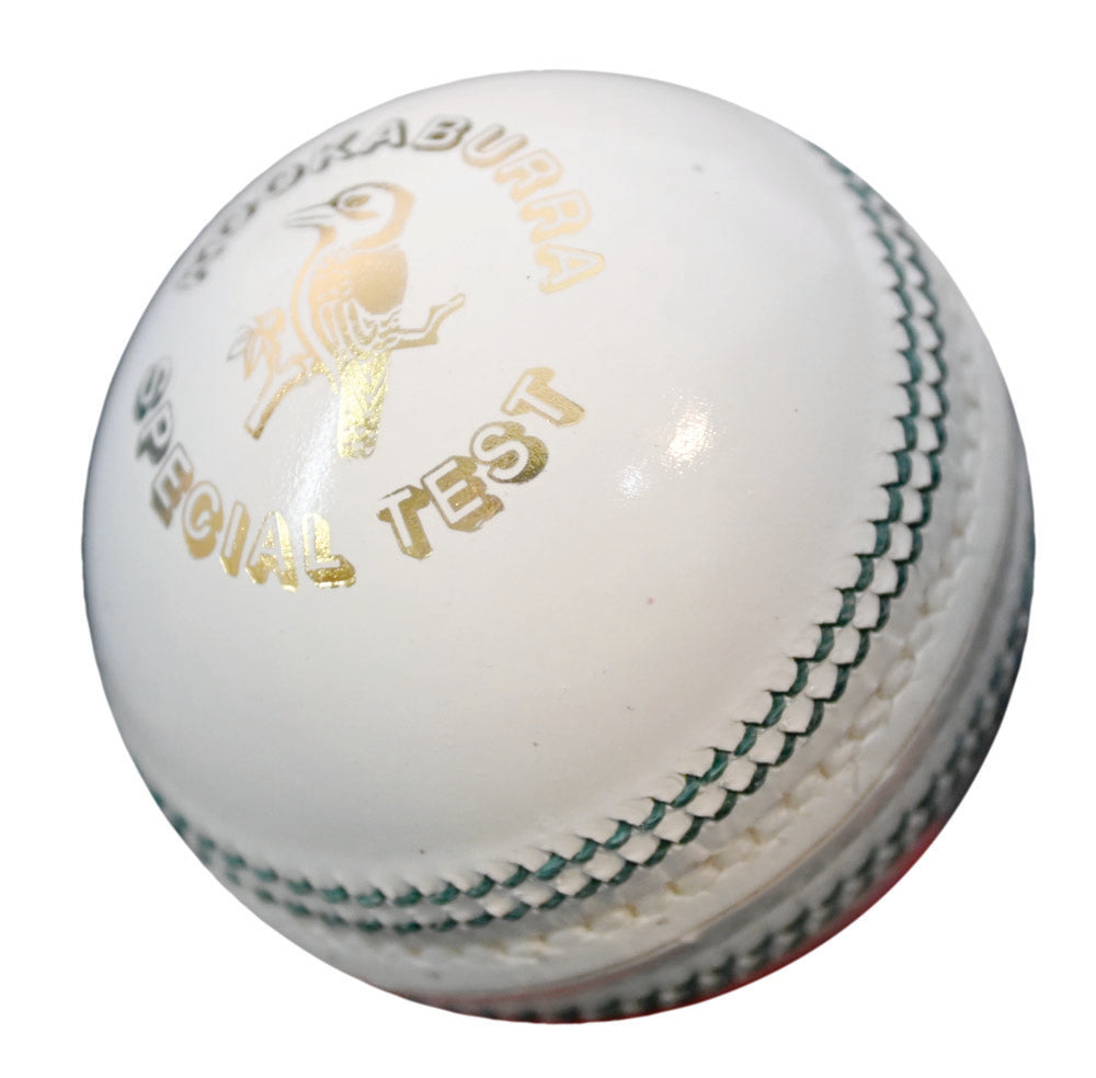 KOOKABURRA SPECIAL TEST 2 PIECE CRICKET BALLS WHITE, STAMPED