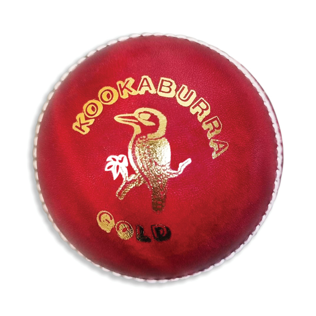 KOOKABURRA GOLD 2 PIECE CRICKET BALLS RED, STAMPED