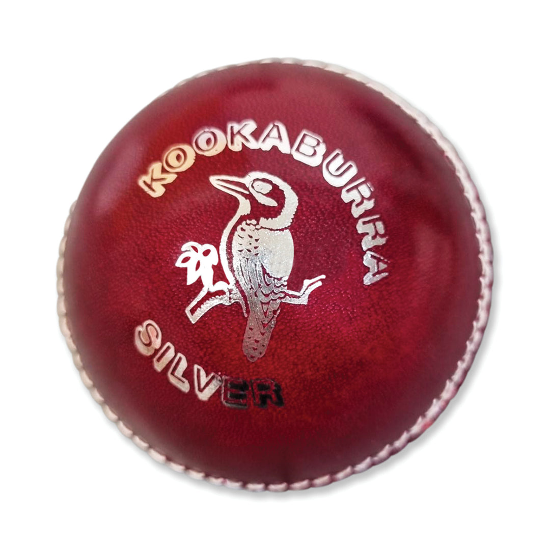 KOOKABURRA SILVER 2 PIECE CRICKET BALLS RED, STAMPED