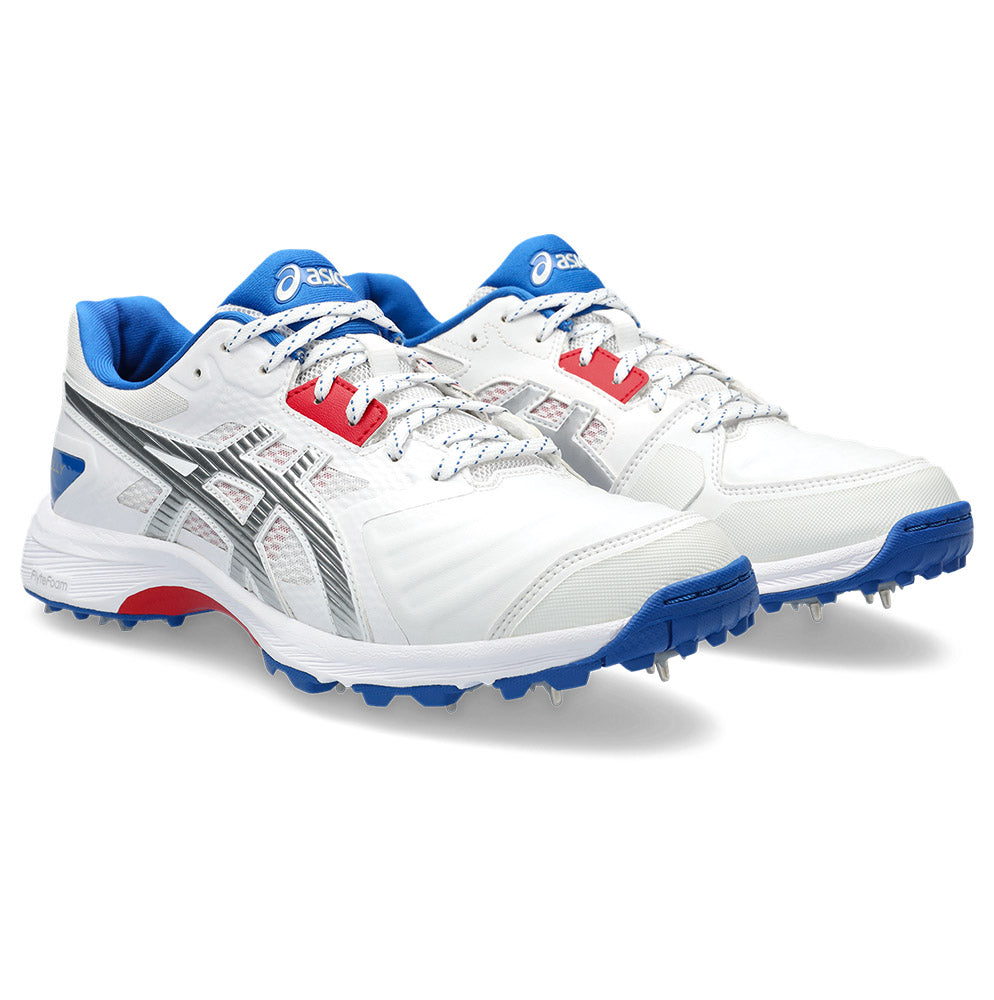 ASICS GEL GULLY 7 WHITE SILVER SPIKE Greg Chappell Cricket Centre