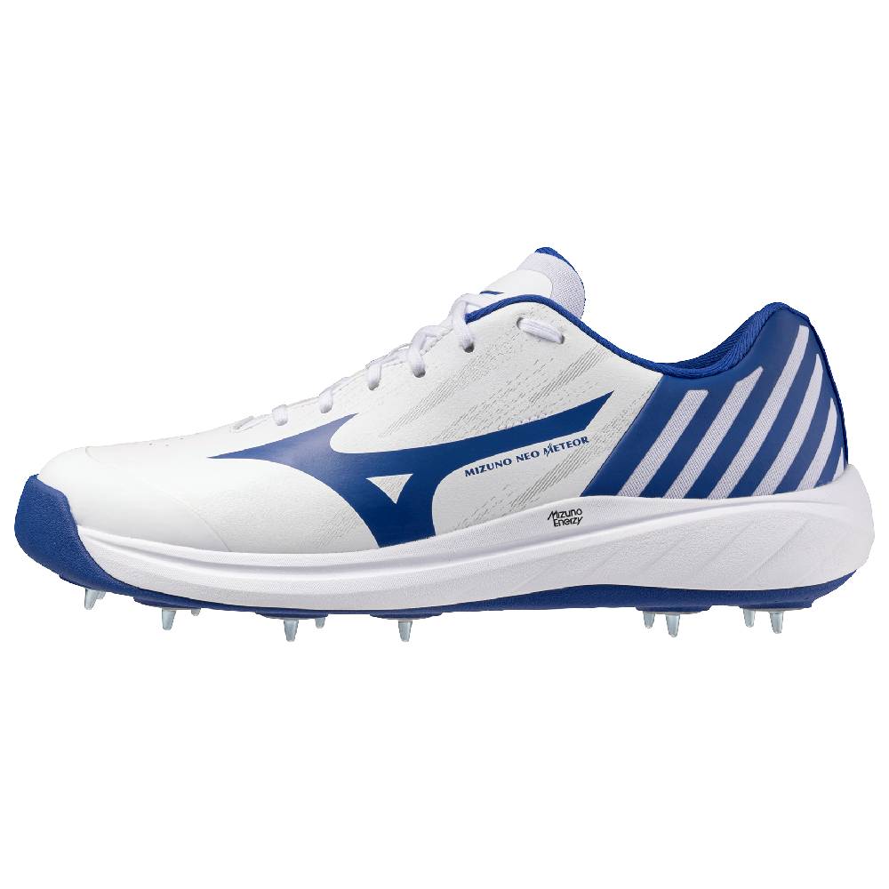 MIZUNO NEO METEOR SPIKE WHITE/ROYAL BLUE – Greg Chappell Cricket