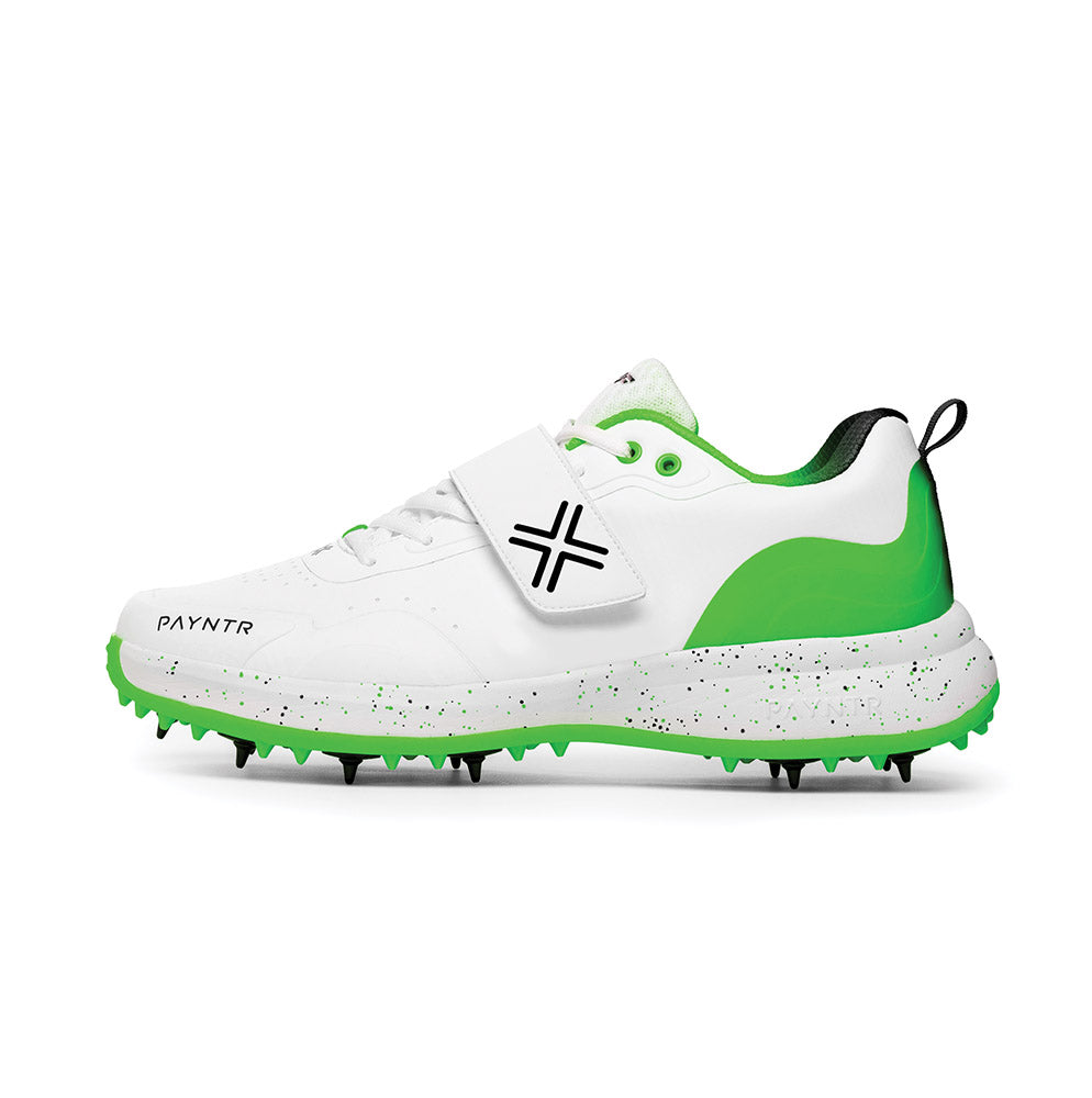 PAYNTR XPF-P6 CRICKET SPIKE WHITE/GREEN