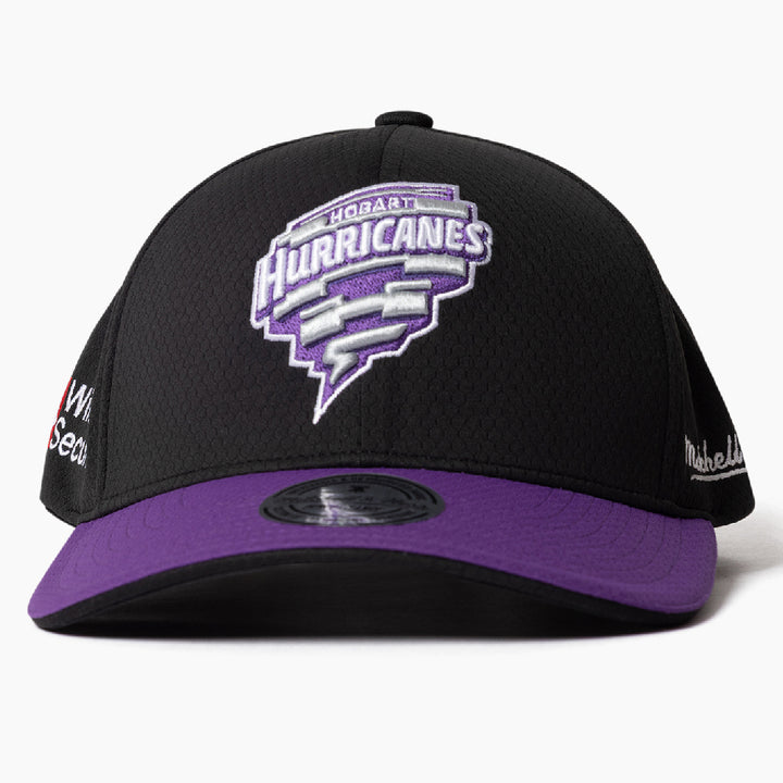Black and purple cap with 'Hobart Hurricanes' logo on a white background