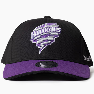 Black and purple cap with 'Hobart Hurricanes' logo on a white background