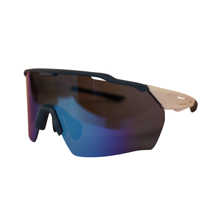 COUNTY ICE SUNGLASSES WHITE/NAVY - BLUE LENS