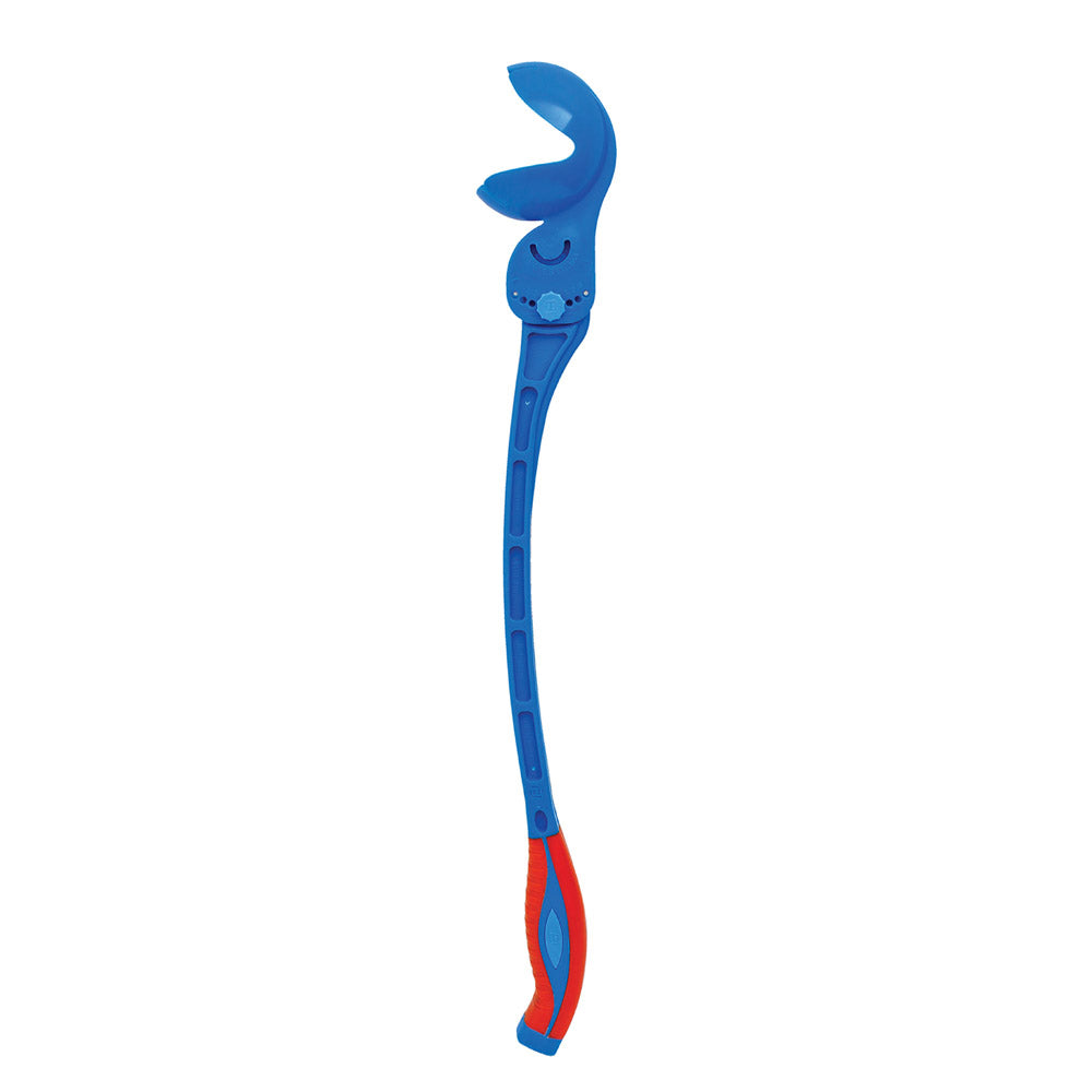 Side profile shot of the Robo Arm ball thrower.
