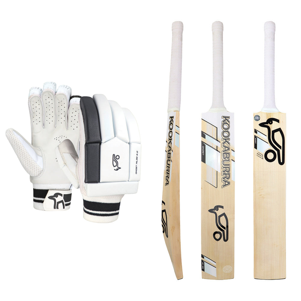 GCCC Exclusive! Kookaburra Ghost ML33 5.0 Junior Bat & Gloves Bundle