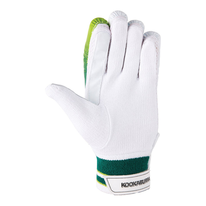 The palm of a Kookaburra Kahuna 9.0 cricket batting glove.
