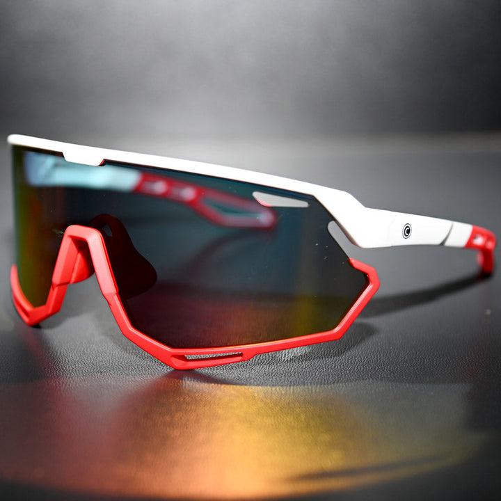 COUNTY HEAT SUNGLASSES WHITE/RED - SMOKE LENS