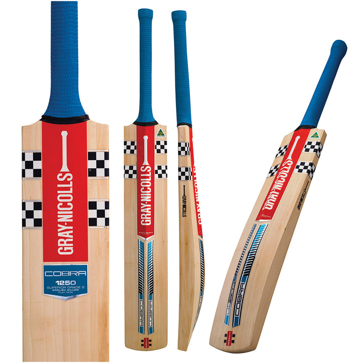 GRAY-NICOLLS COBRA 1250 ENGLISH WILLOW CRICKET BAT WITH GN 'PLAY NOW'