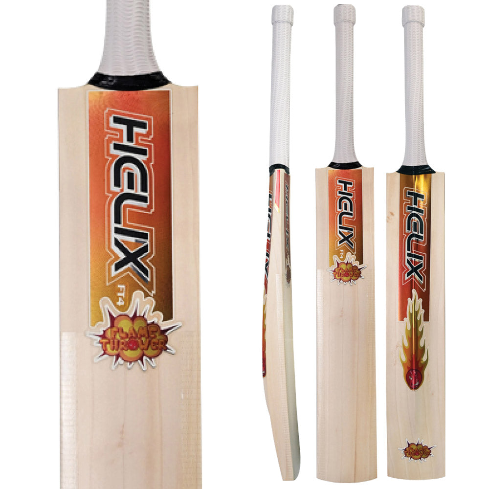 HELIX FLAME THROWER FT4 ENGLISH WILLOW CRICKET BAT STICKERS