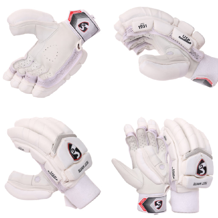 SG TEST WHITE BATTING GLOVES 25