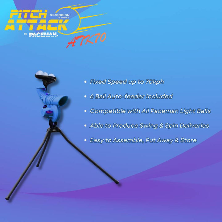 PACEMAN PITCH ATTACK ATK70 BOWLING MACHINE 6BF