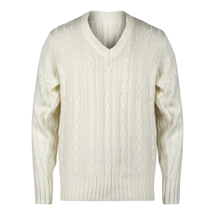 GRAY-NICOLLS SWEATER LONG SLEEVE CABLE OFF WHITE