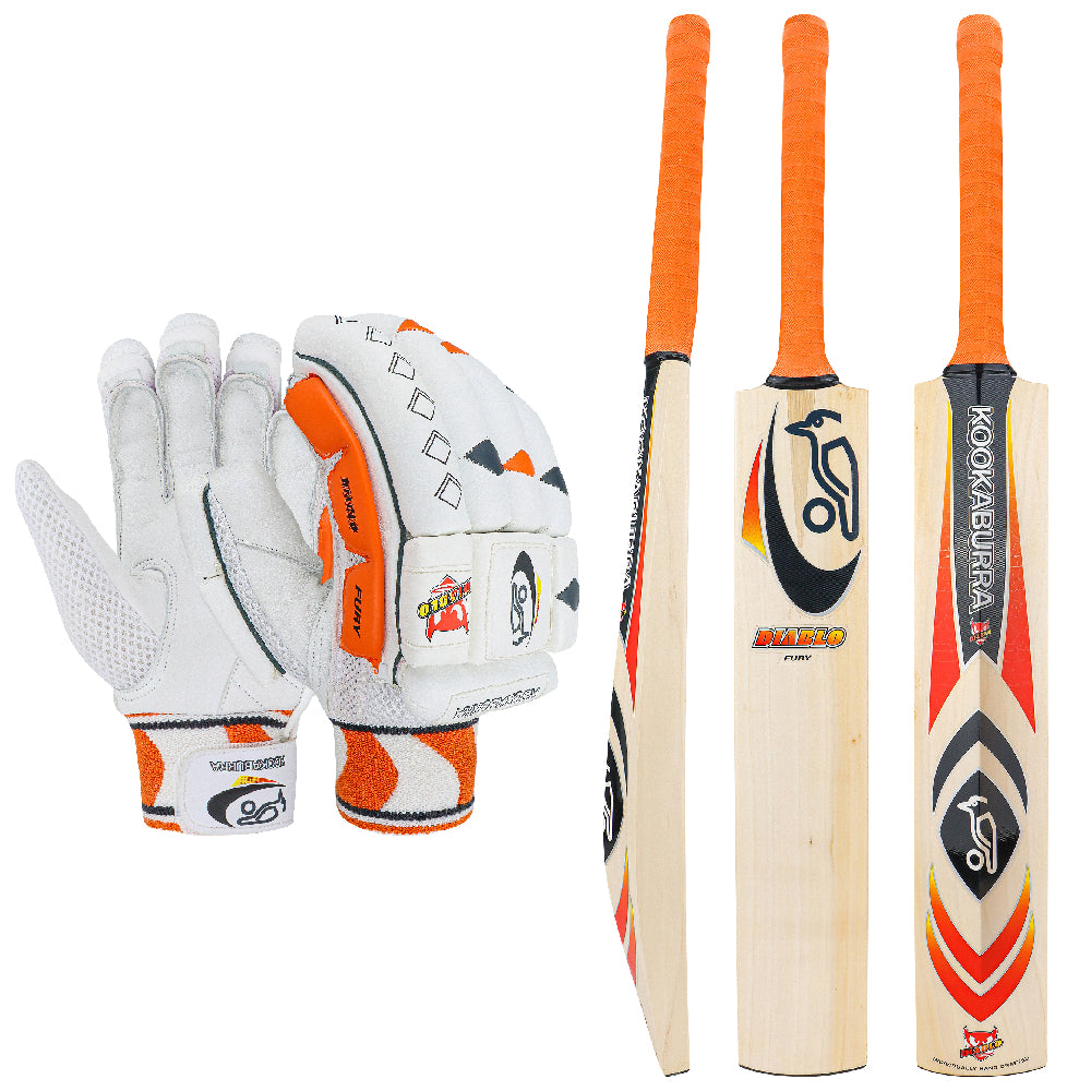 Kookaburra Diablo Fury Bat & Gloves Bundle