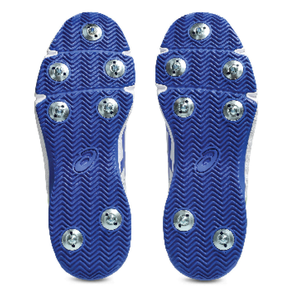 ASICS GEL 100 NOT OUT SPIKES WHITE/NEON BLUE