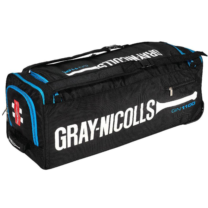 GRAY-NICOLLS 1100 WHEEL BAG BLACK/CYAN