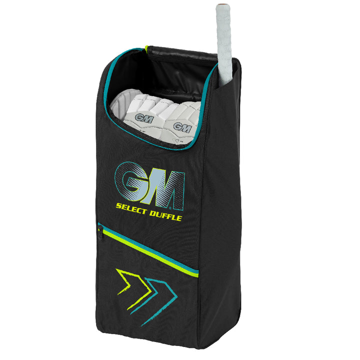 GUNN & MOORE CRICKET BAG SELECT DUFFLE 25 BLACK/CYAN/FLURO