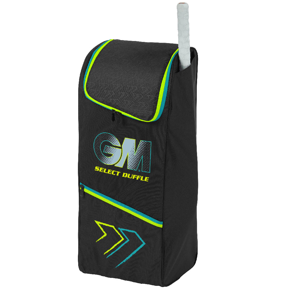 GUNN & MOORE CRICKET BAG SELECT DUFFLE 25 BLACK/CYAN/FLURO