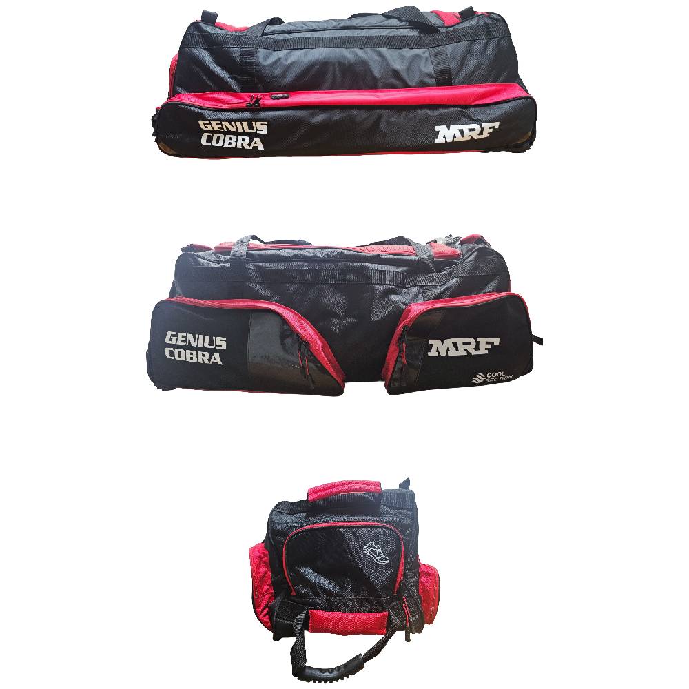 MRF GENIUS COBRA WHEELIE BAG BLACK/RED