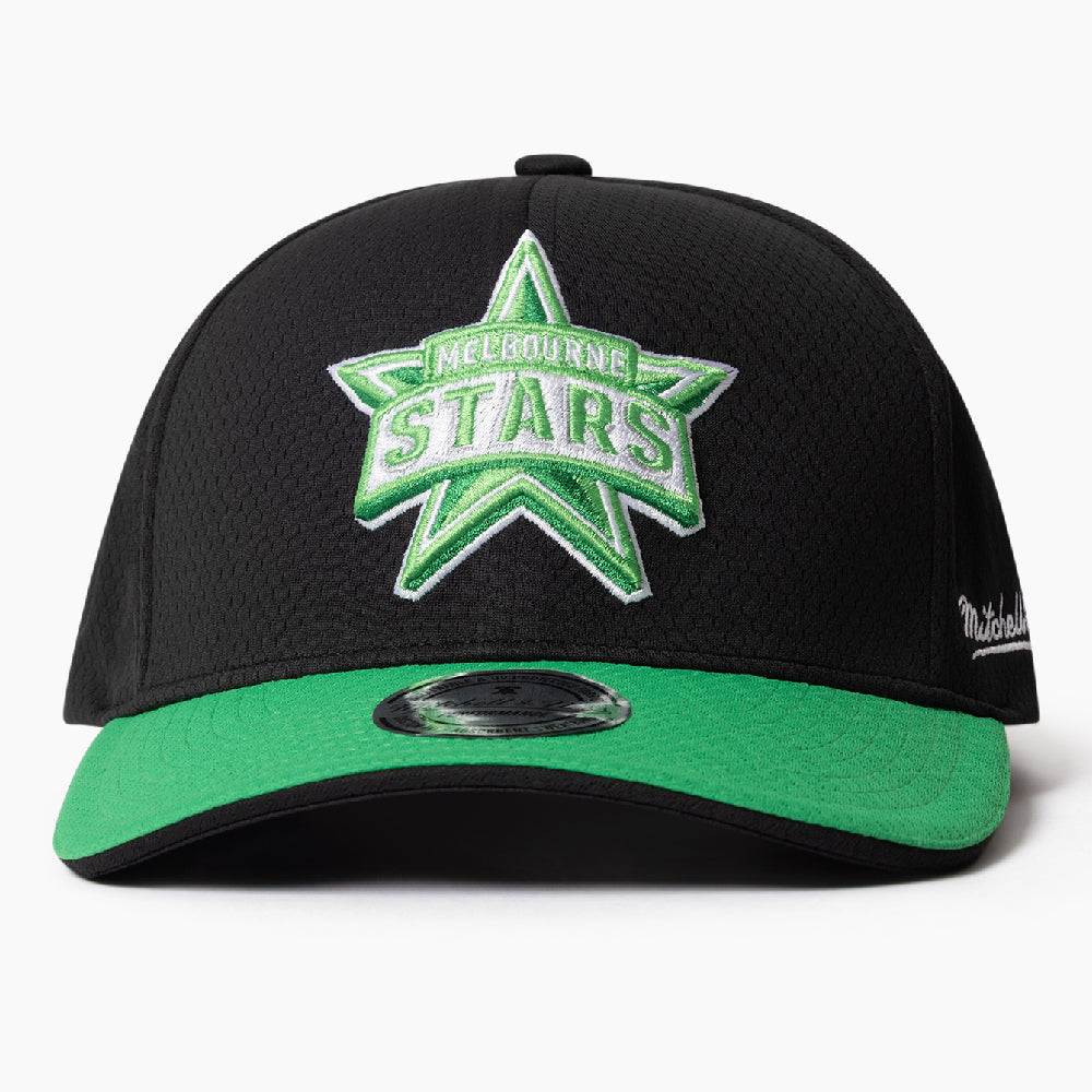 Black and green BBL15 cap with 'Melbourne Stars' logo on a white background