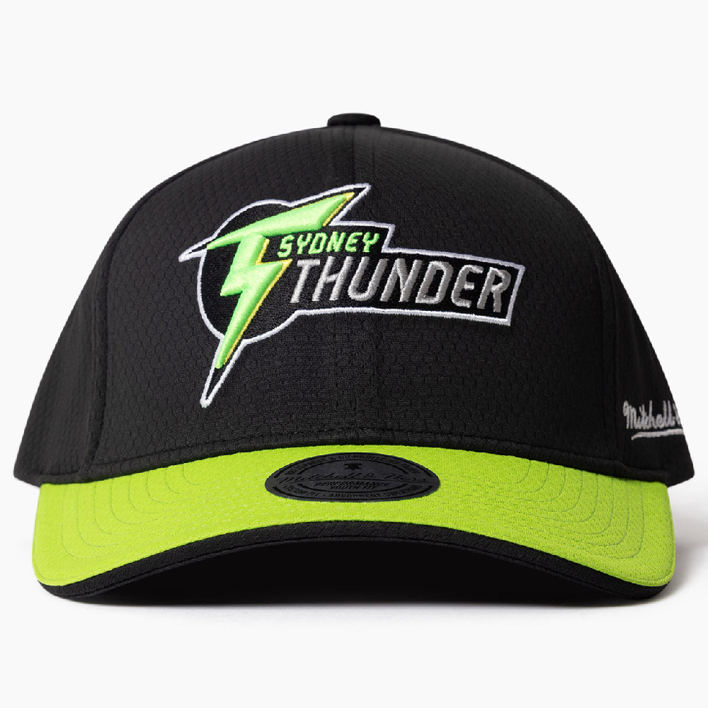 Black and green BBL cap with 'Sydney Thunder' logo on a white background