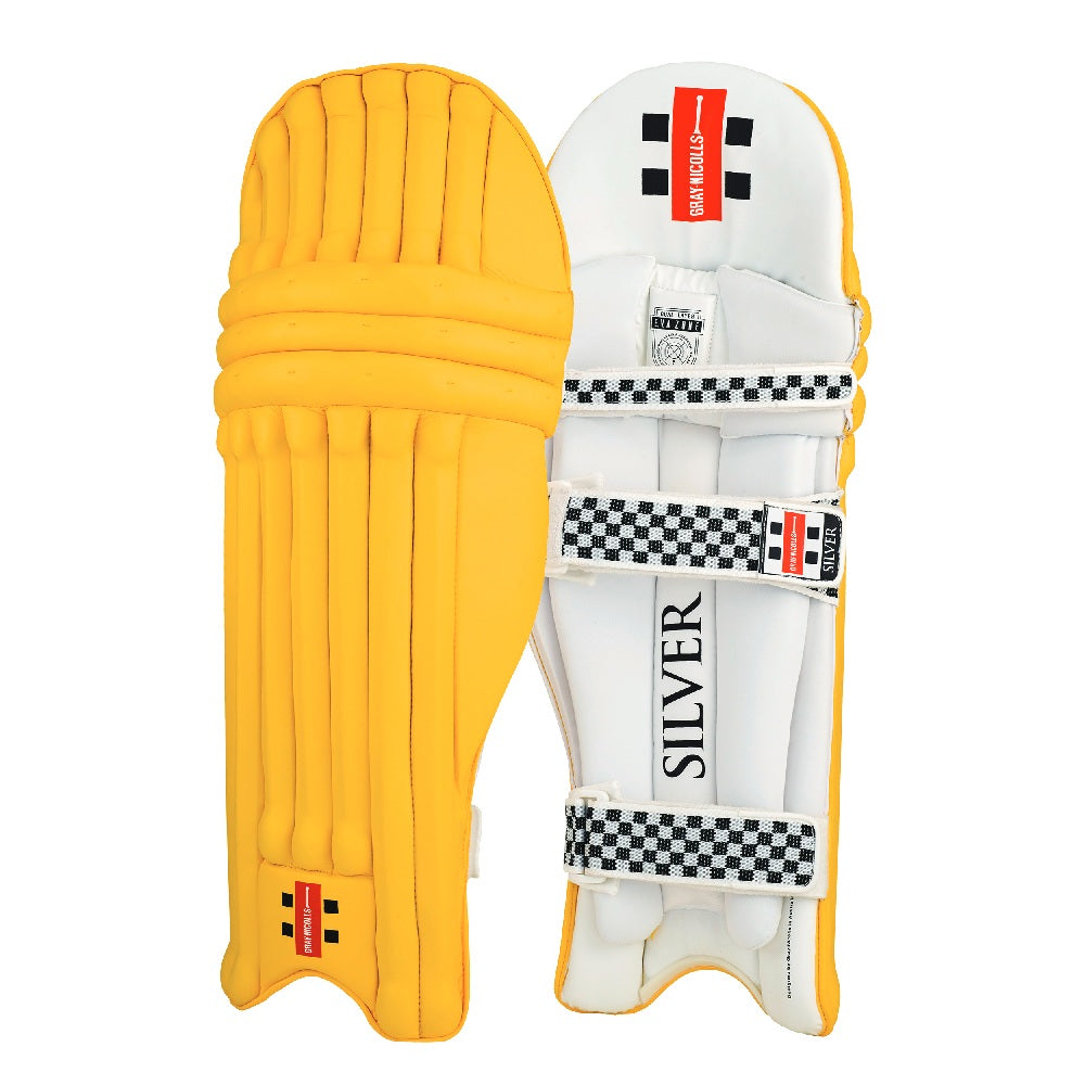 GRAY-NICOLLS SILVER CRICKET BATTING PADS COLOURED