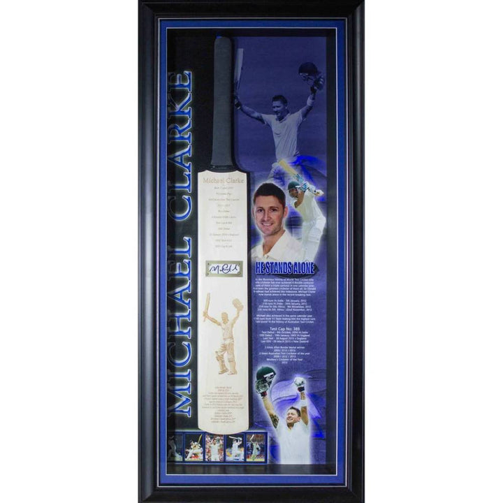 MICHAEL CLARKE - SIGNED LASER ETCHED BAT FRAMED