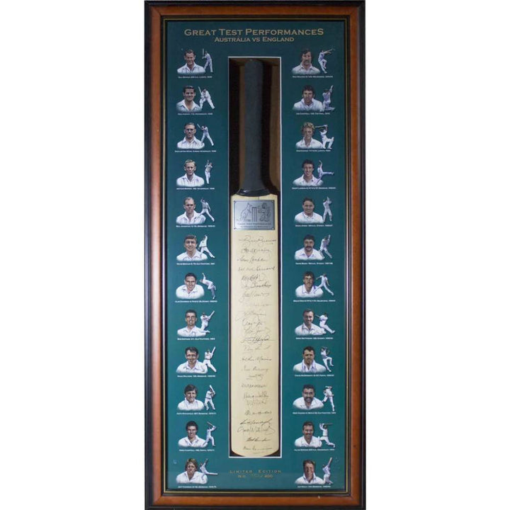 GREAT TEST PERFORMANCE BAT AUS VS ENG 24 SIGNATURES FRAMED