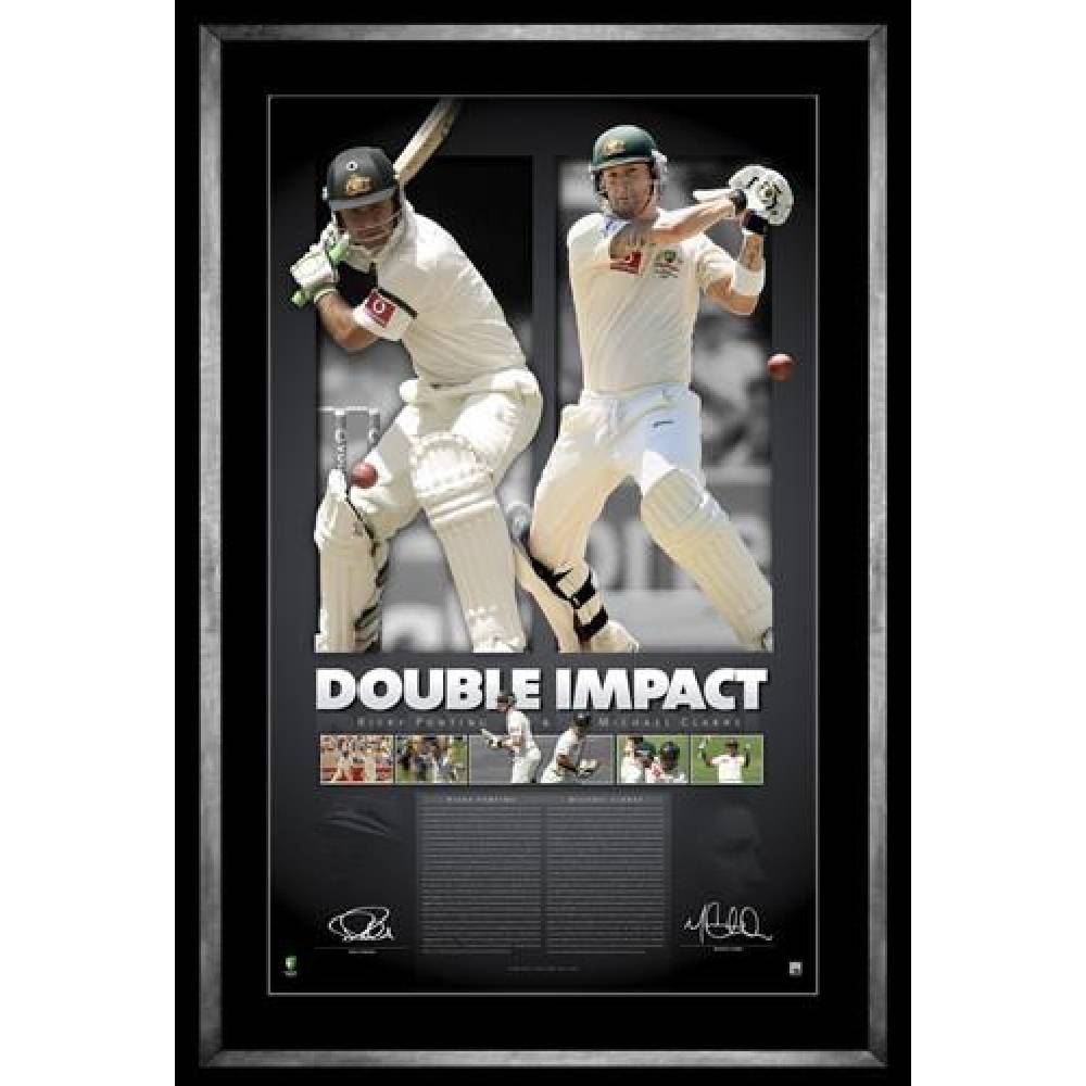 DOUBLE IMPACT RICKY PONTING & MICHAEL CLARKE SIGNED FRAMED – Greg ...