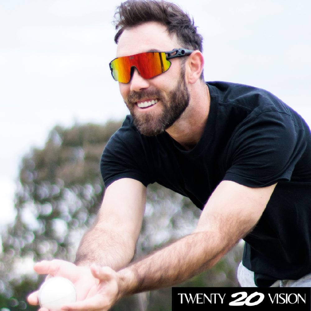 cricket goggles TWENTY20 VISION SUNGLASSES ALL-ROUNDER REFLECTIVE ORANGE LENS