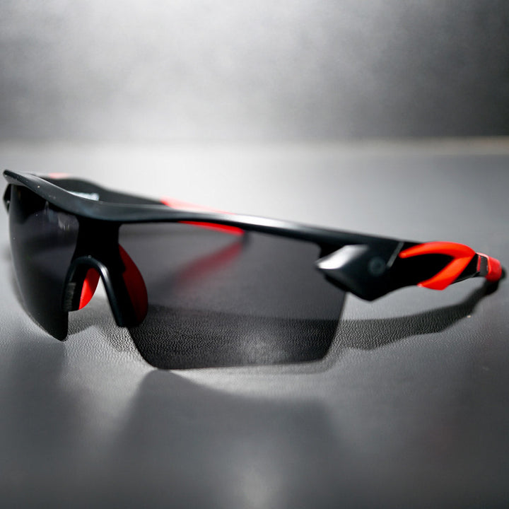 COUNTY FLAME SUNGLASSES BLACK/RED - GREY LENS
