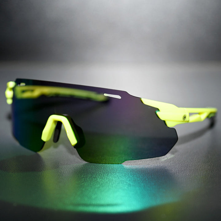 COUNTY INTERNATIONAL SUNGLASSES YELLOW/BLACK - GREEN POLORIZED LENS