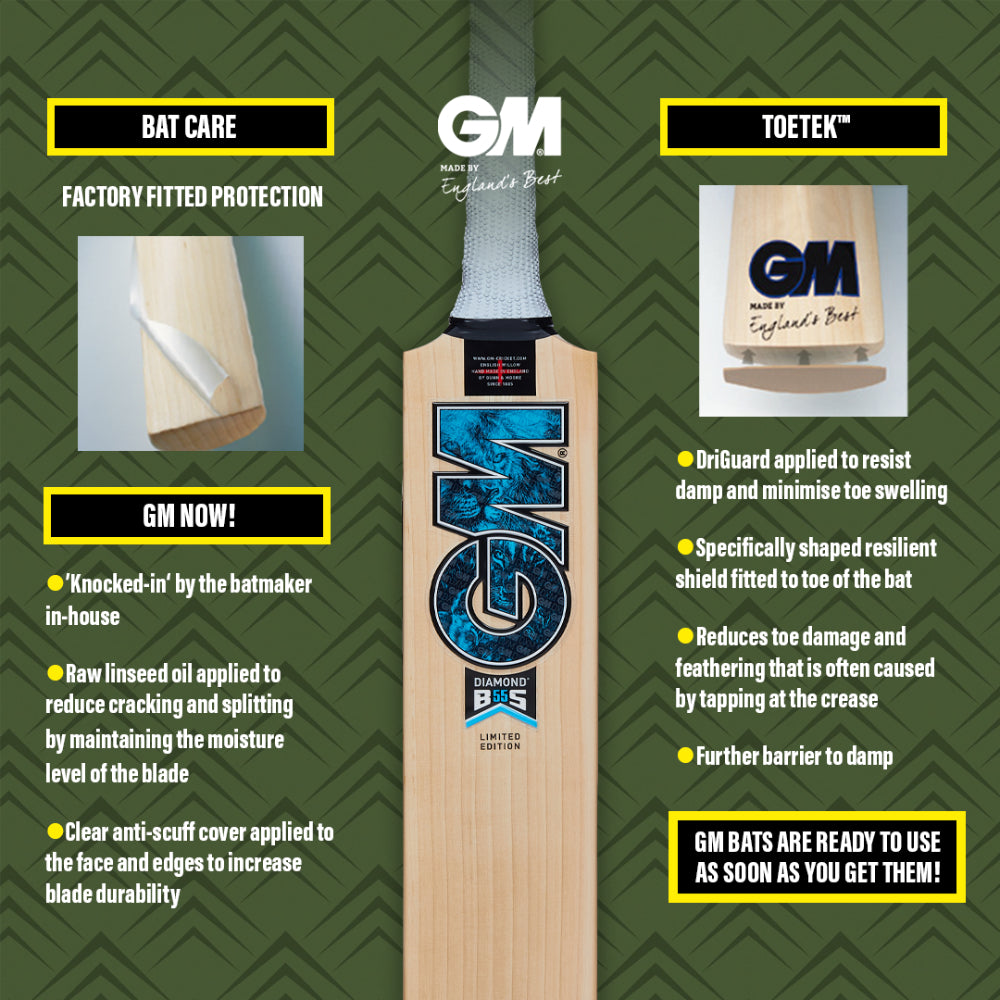 Gunn & Moore Set Cricket Per Giovani - Mazza Legno MANA Taglia 2 Con Palla E Ceppi - Foto 2